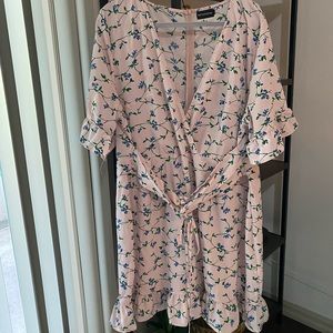 Pretty Little Thing Pink Floral Dress - Size 2X